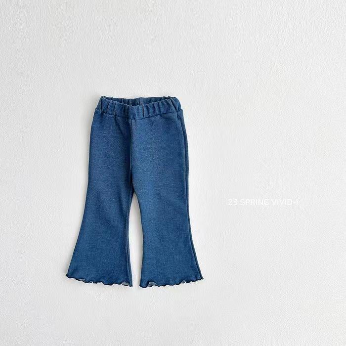 Schlaghosen im koreanischen Stil für Babymädchen - Modische Rüschenkante, Freizeitkleidung für Frühling, Sommer und Herbst