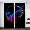 HD Digital Printed Drapes House Decoration Decor Living Area Room Bedroom Rod Pocket Style Pocket Curtains Black And White Gamepad Print Bed Chamber