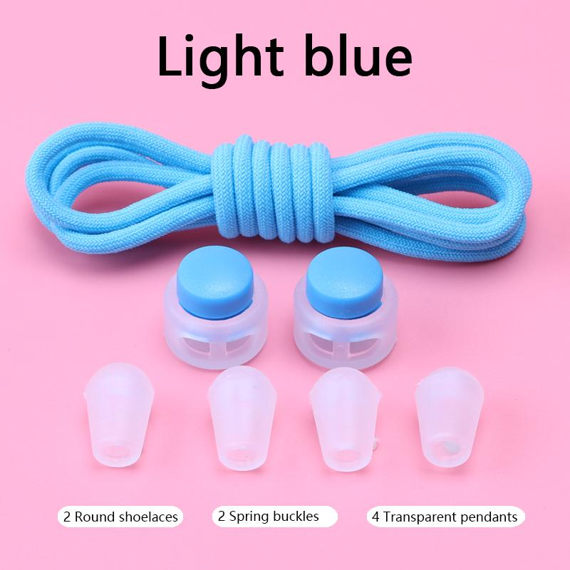 Spring Lock Shoelaces No Tie Shoe Laces Sneakers Round Elastic Shoe Lace Kid Adult Quick Without Ties Shoestrings Rubber Bands
