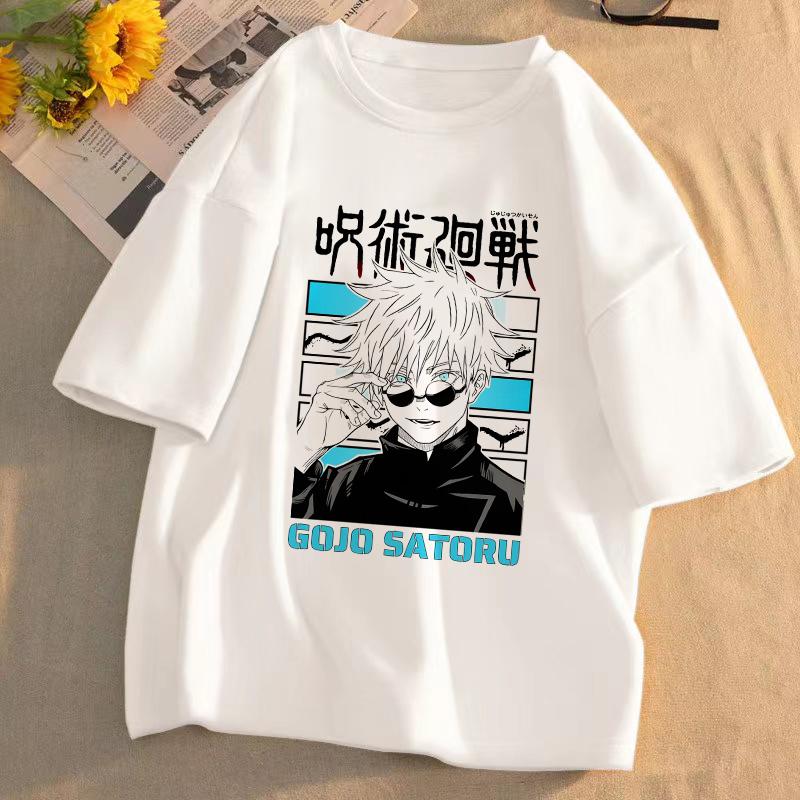 Jujutsu Kaisen Anime T-shirt Unisex Pattern T-shirt Summer Short-sleeved Casual Cute Cartoon Tops Gojo Sato Tadayoshi Streetwear