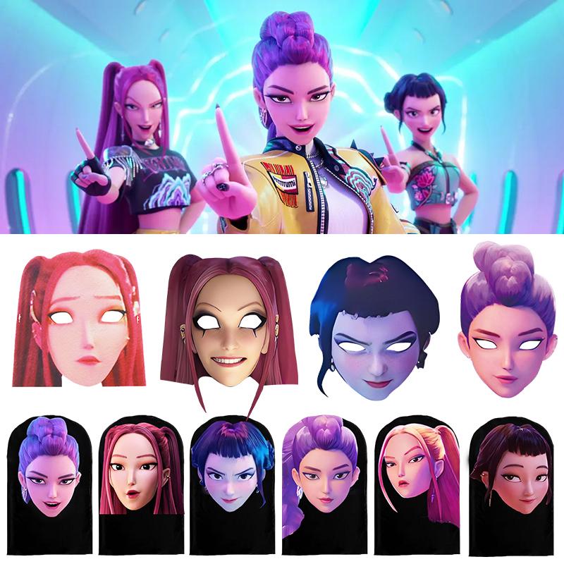 Kpop Dämonenjäger Gesichtsmaske K-Pop Rumi Mira Zoey Cosplay Maske Party Cartoon Kostümzubehör Geburtstagsfeier Lustige Geschenke