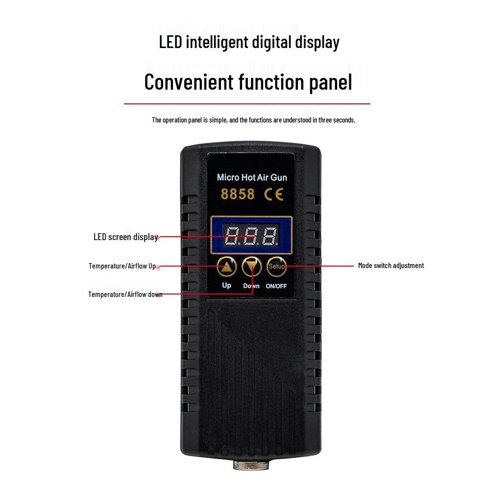 Industrial High-Power Portable Hot Air Gun with Digital Temperature Control for Electronic Repair and Welding