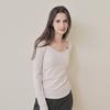 HUIT Heart Neck Long Sleeve Tee Htwtl2K04T