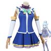 Anime KonoSuba God's Blessing On This Wonderful World Aqua Blue Dress Uniform Outfit Anime Customize Aqua Cosplay Costumes Wig