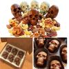 1pc-3D Skull Ice Cube Tray, Silicone Ice Maker Molds , 4 Cavity Ice Cube Tray for Ice Cream & Party