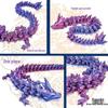 3D Printed Crystal Dragon Figurine with Movable Joints - Perfect Children's Birthday Gift