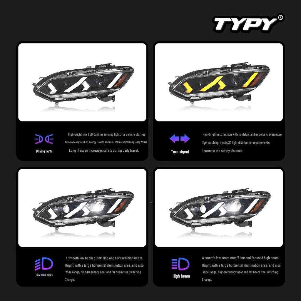 LED Daytime Running Lights & Flowing Turn Signals for 20-22 Honda Breeze Headlight Assembly