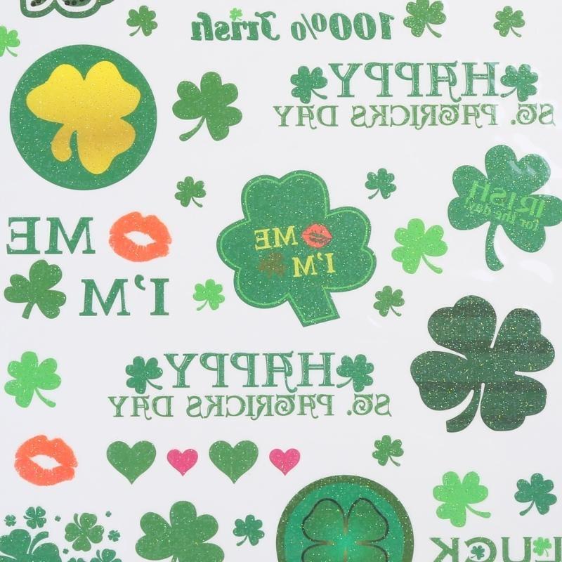652F Waterproof Decals for Irish Festivities Green Stickers for Men and Women