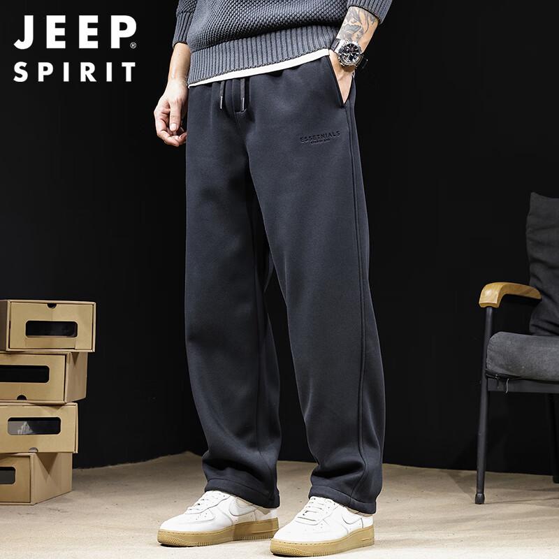 Jeep Spirit Men's Autumn Winter Casual Straight-Leg Sweatpants