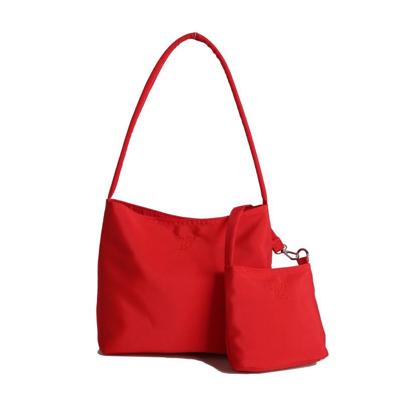 Nylon Tote Bag With Embroidery For Women Urban Casual Daily Use