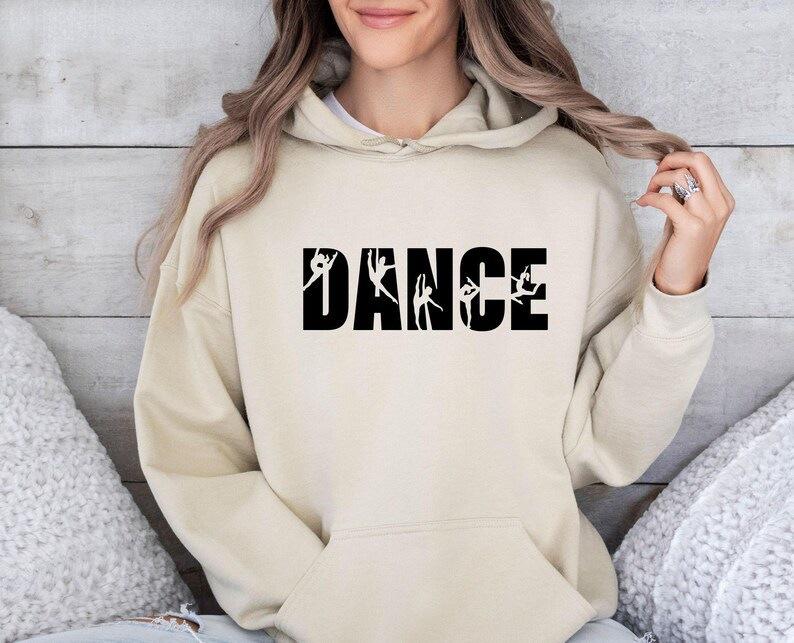 Trendy Women's Hooded Sweatshirt: Dance Lover Print, Long Sleeve, Autumn/Winter Fashion