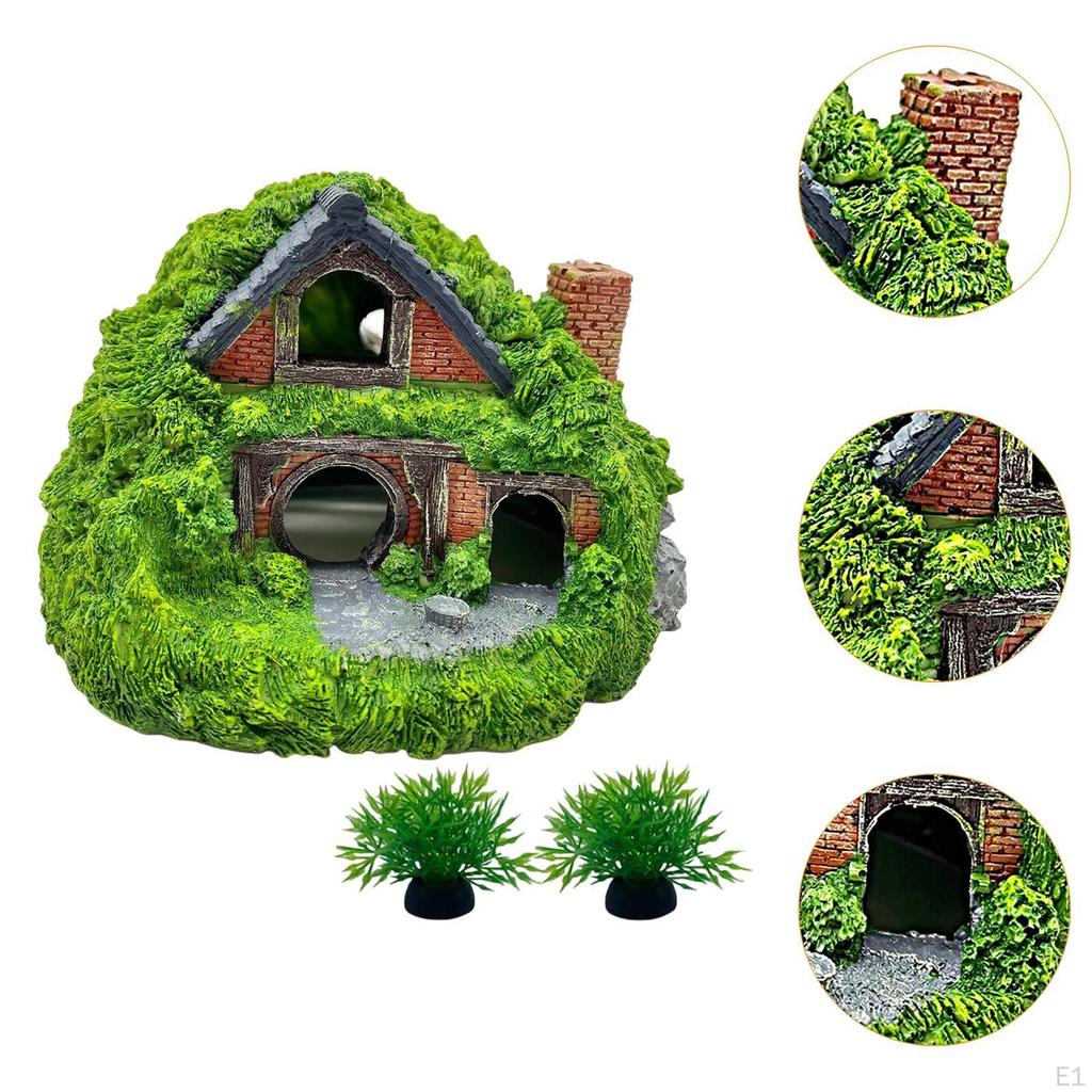 Aquarium Decor House Cave Hole Shelter, Accessories for Betta,Creative,Fish Tank Hut