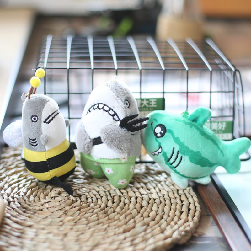 Adorable Cute Plush Shark Keychain Toy Soft Pp Cotton Stuffed Animal