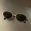Retro Steampunk Sun Protection Sunglasses Vintage New Women's Metal Oval Sunglasses Ladies Classic UV400 Sunscreen Eyewear