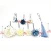 Headpiece Japanese Style Flower Hair Forks Flower Handmade Japanese Kimono Hair Clips Vintage Cloth Tassels Hair Stick Girls