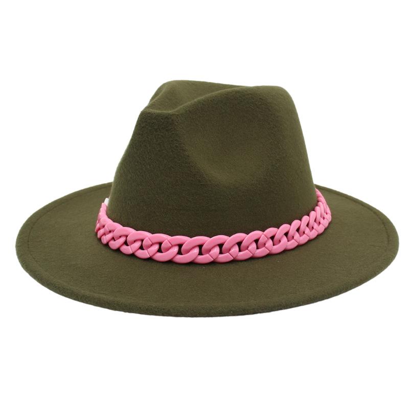 New Pink Acrylic Top Hat, Big Brim Jazz Hat, British Felt Hat, 26-Color Hat.