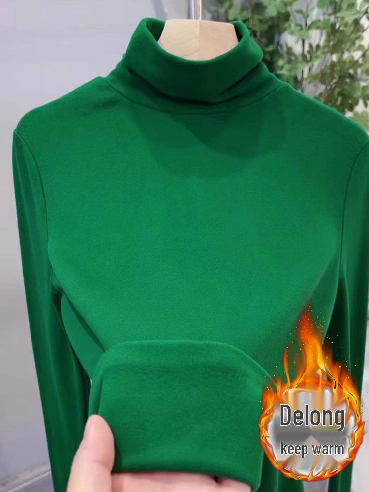 

Черная приталенная двухсторонняя водолазка с длинным рукавом из немецкого бархата для женщин Extra Large зелёный