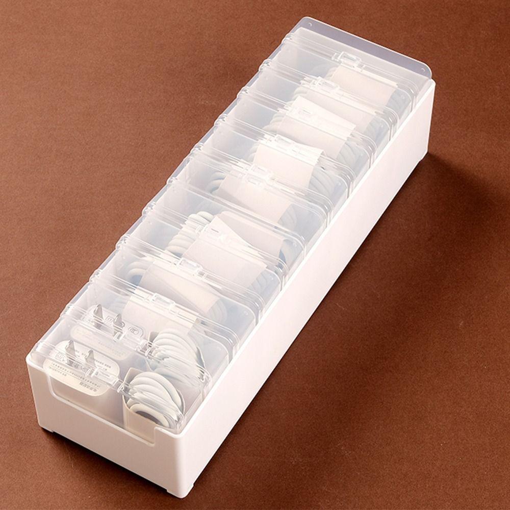 Durable Cable Organizer Box Clear Desktop Cable Organizer Data Cable Storage Box  Home Use