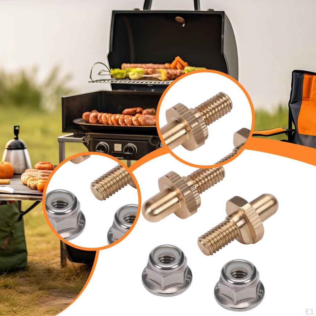 2 Pieces Grill Door Hinge Pins with Nuts Rustproof Parts Easy Installation for BBQ Premium