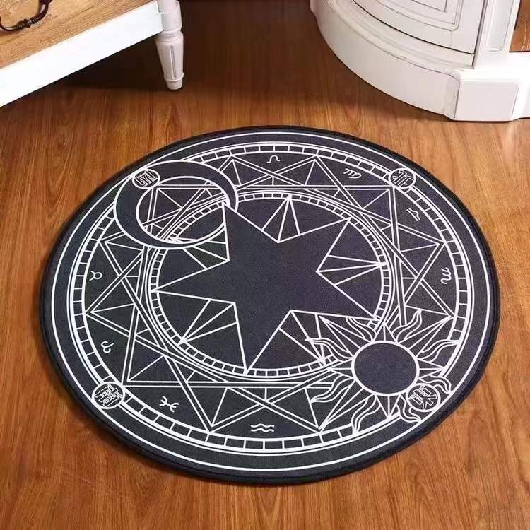 60/80/100CM Cartoon Round Carpet Cardcaptor Sakura Magic Circle Rug Computer Chair Mat Hanging Basket Cushion 60cm