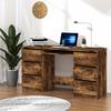 Vidaxl Desk, Smoked Oak, 140X50X77 Cm, Wood-Based Material