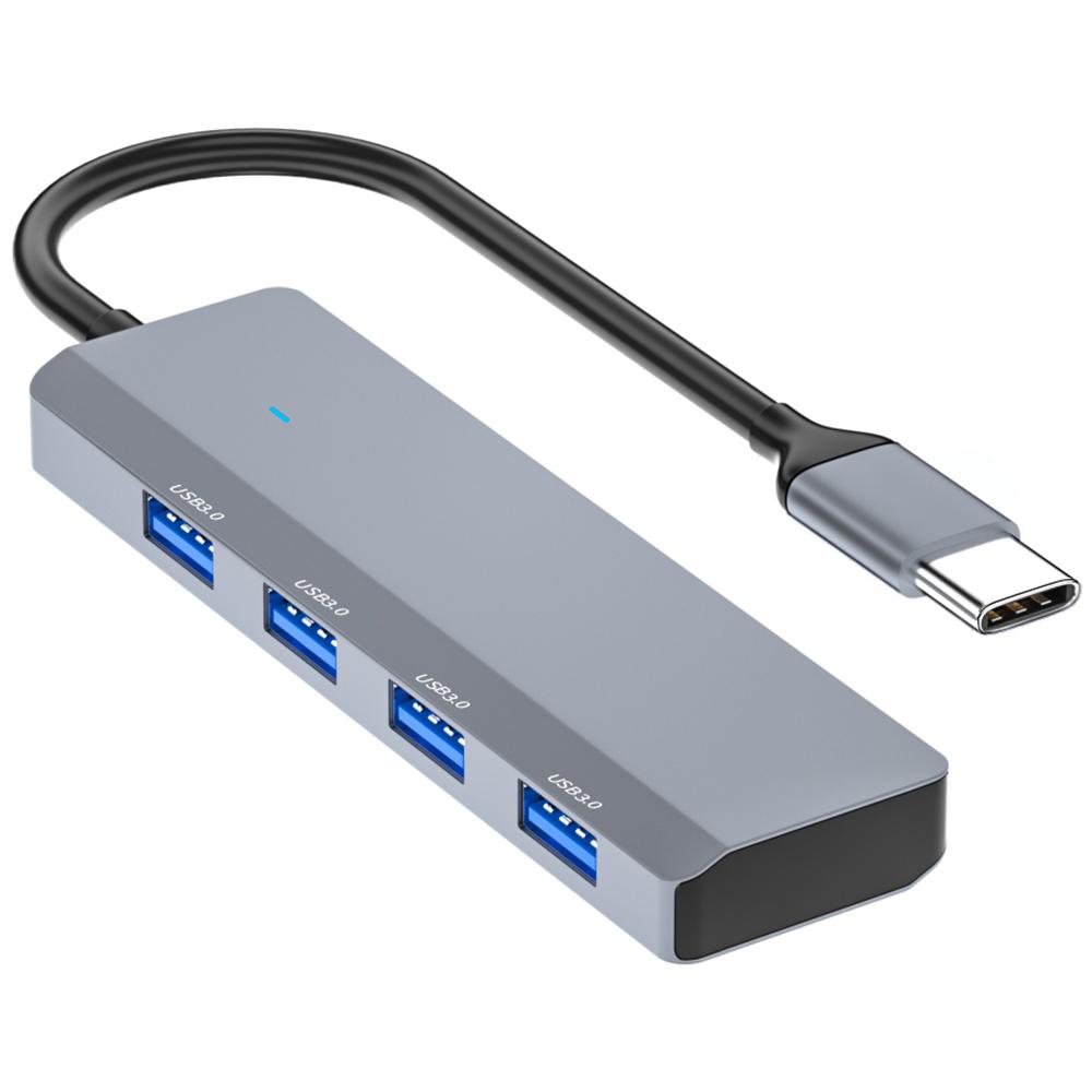 

ADS-305C Type-C to 4 X USB3.0 USB Hub Splitter Aluminum Alloy Laptop Phone Adapter As Shown A