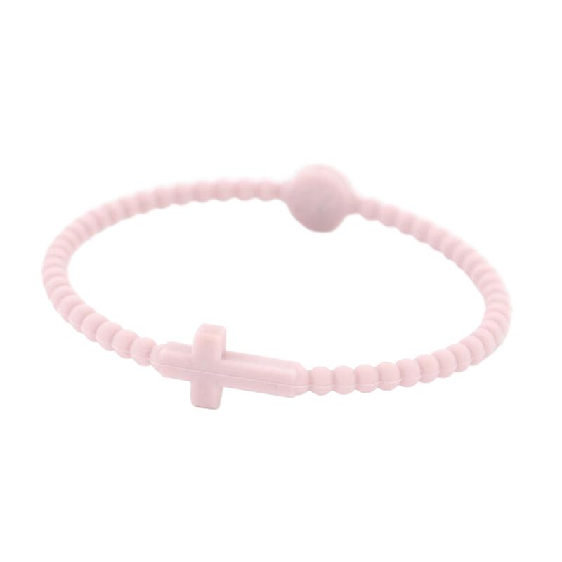 Jesus Bracelets Cross Macaron-Colored Beaded Silicone Bracelets Gifts For Women Men Girls Boys Kids Aldult