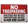 Retro Horror Comedy Metal Sign - No Entry Warning Plaque 20x30cm for Home Garage Bar Decor