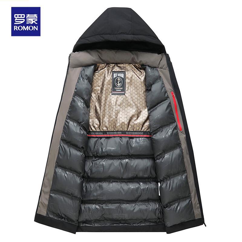ROMON Men's Winter Thickened Hooded Quilted Jacket