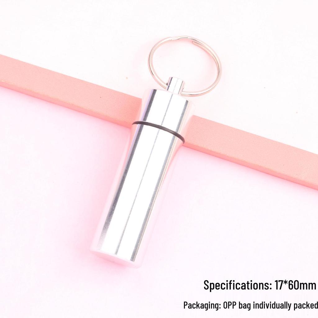 Portable Aluminum Pill Case with Keychain & Sealed Earplugs - Outdoor Survival Gear Pendant