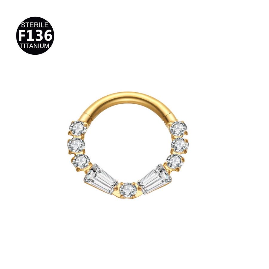 Anello in Lega di Titanio G23 2024 con Frange Intagliate per Naso e Orecchio - Gioiello Piercing Raffinato