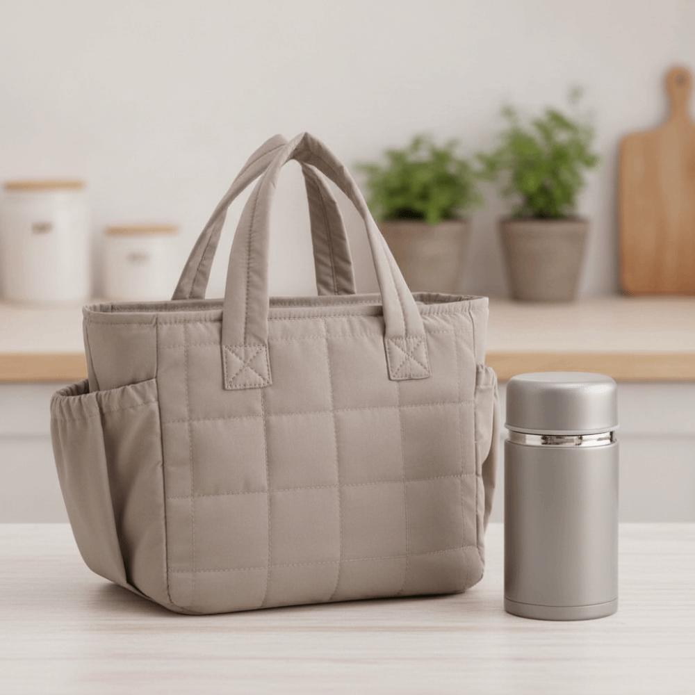 Sac à main isotherme de couleur unie Sac à lunch isotherme épais Boîte thermique pour aliments Employé de bureau