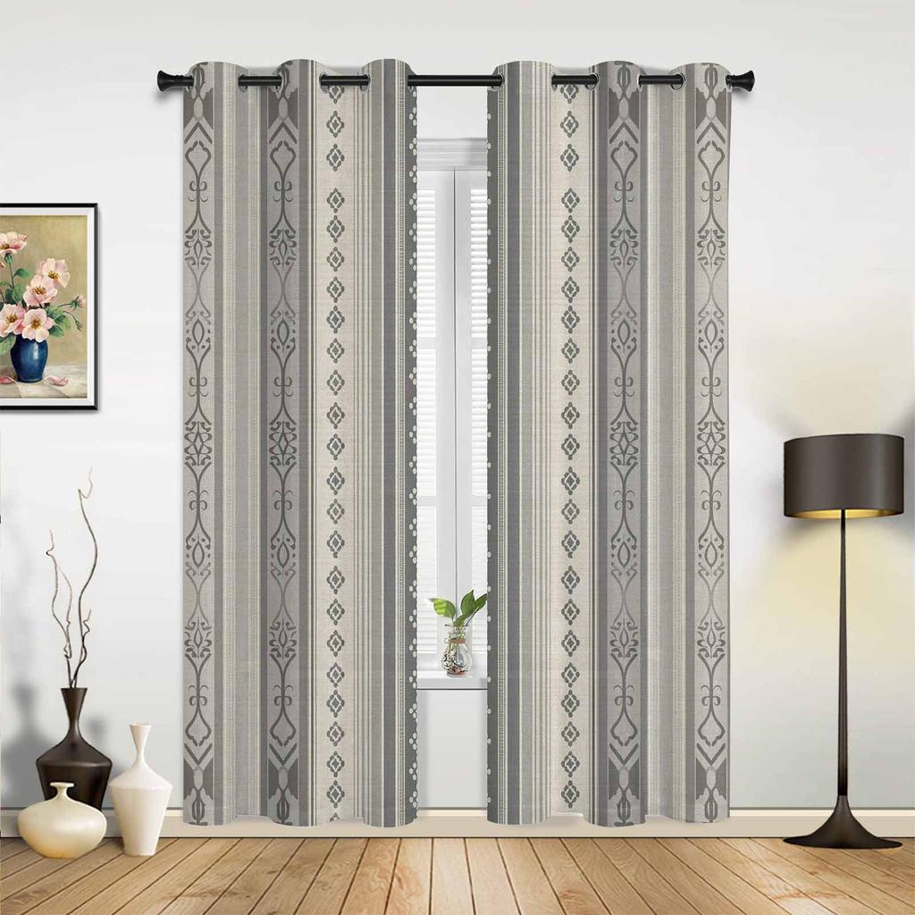Boho Stripes Texture Window Curtains for Living Room Luxury Bedroom Curtain Kitchen Blinds Drapes Curtains