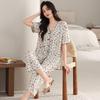 Pajamas women's summer Modal short-sleeved cropped pants thin summer new cotton silk can be worn outside plus size loungewear