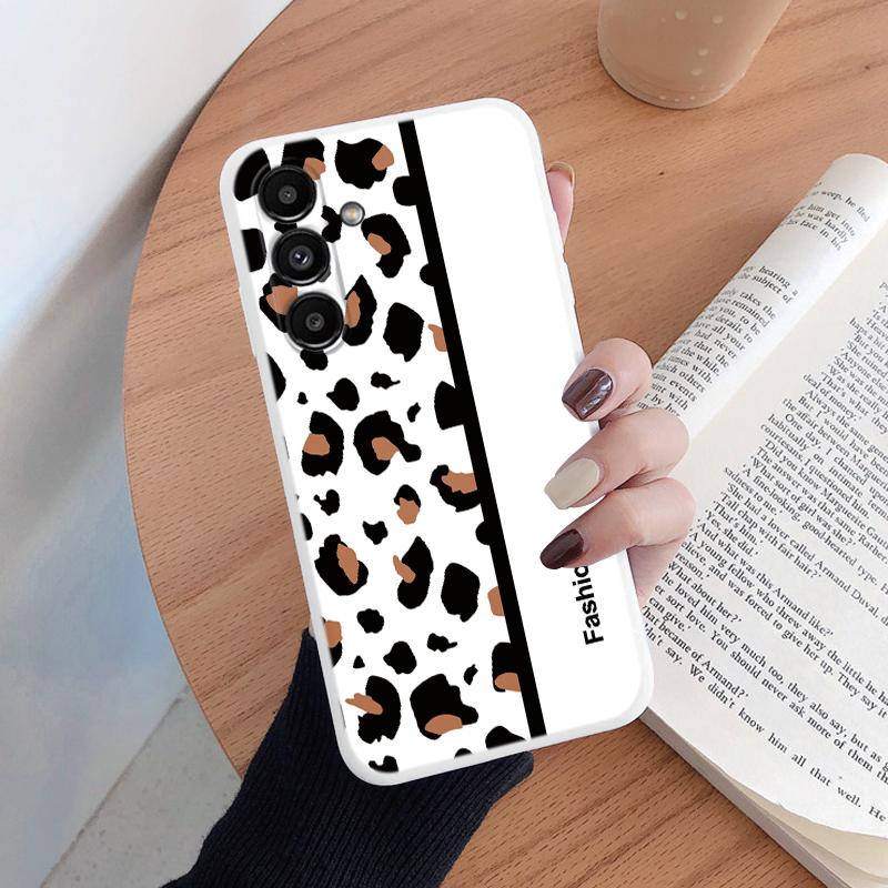 Leopard Print Phone Case For Samsung Galaxy A24 A54 A55 A34 A56 A16 4G Protection Back Cover Soft Silicone Fundas Shell Coque