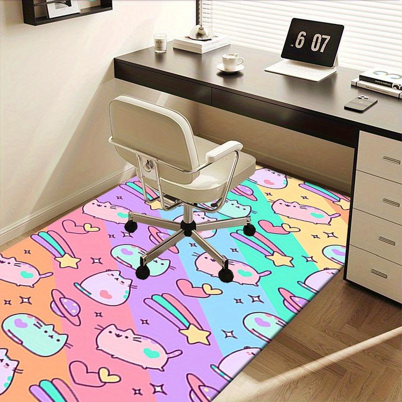 Cute, Fluffy, Cat Office Carpet Soft Polyester Entrance Carpet Washable Non slip Machine Washable In