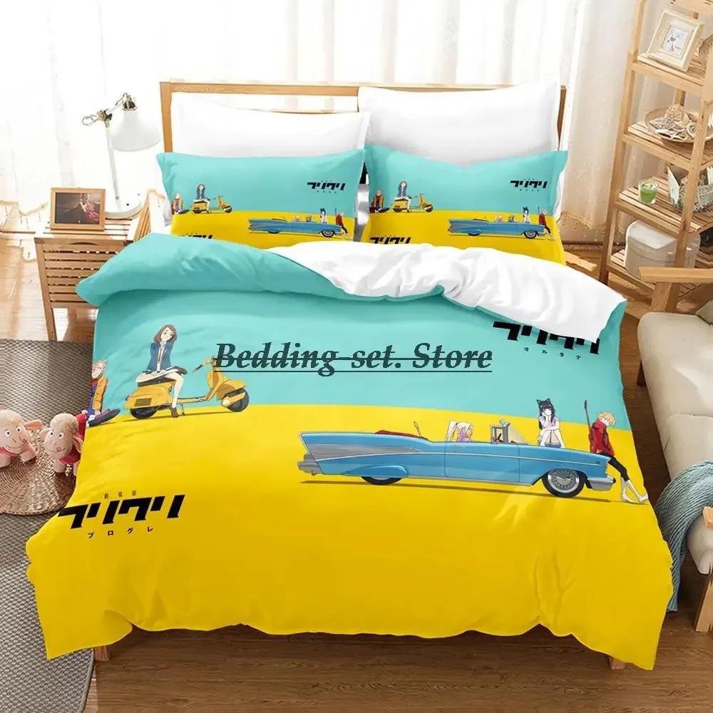 Flcl Alternative Bedding Set Single Twin Full Queen King Size Bed Set Aldult Kid Bedroom Duvetcover Sets 3D Anime Bed Sheet Set
