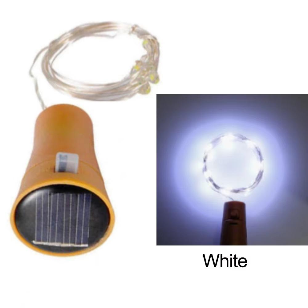 Cork Solar Cork String Lights 20LED Bottle Cork Lamp Strings Bottle Stopper Lights  Holiday Lamp White Light