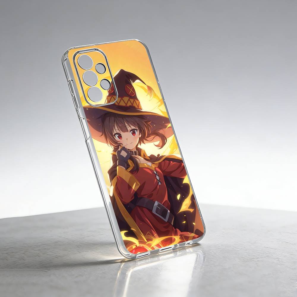Megumin-n Anime KonoSubaS-S Phone Case For Samsung S25,S24,S21,S22,S23,S30,Ultra,S20,Plus,Fe Transparent Cover