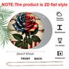 2D Flat, 1pc Round Rustic Farmhouse Aluminum Wall Art - Patriotic Red White & Blue Rose Design with Vintage American Flag-Inspired Stars & Stripes
