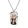 Demon Slayer Kimetsu No Yaiba Tanjiro Nezuko Stainless Steel Color Printed Dog Tag Necklace Anime Cosplay Accessory Gift For