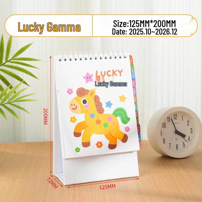 2026 Year of the Horse Wooden Desk Calendar with Custom Logo - Unique Punch Card Design for Business Office