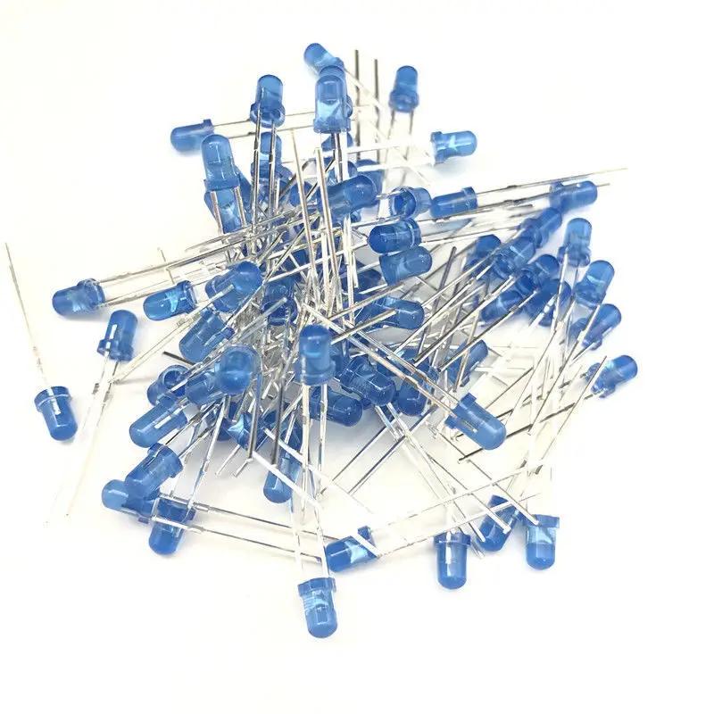 100 Stück 3mm LED Diode Superhell Elektronische Bauelemente Glühbirnen Weiß/Rot/Gelb/Grün/Blau Lichtemittierende Dioden