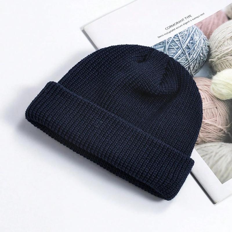 1pc Unisex Solid Knitted Hats,Warm Cozy Knitted Cuffed Beanies,Suitable for Daily Wear Going for A Walk or Cycling Outside