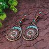 Bohemian Geometric Drop Women Earrings Ethnic Gypsy Wooden Beads Leaf Round Fringe Tassel Dangle Vintage Earrings Boho Jewelry