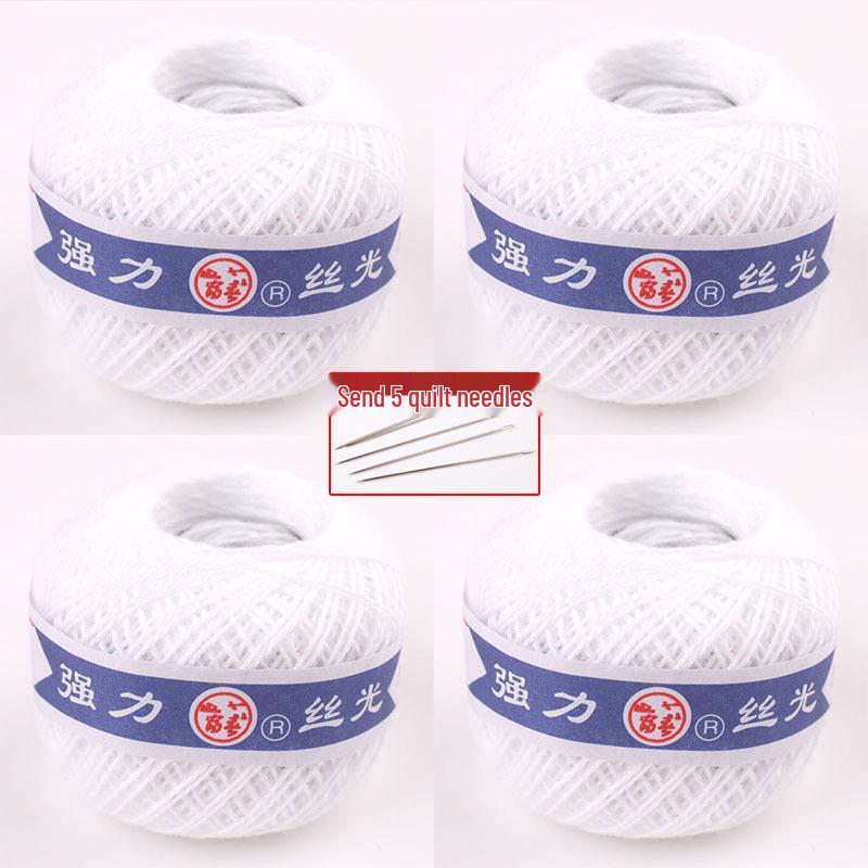 Thickened Cotton Thread Quilt Needle for Handcrafting: Red Duvet Cover, White Vintage Darning Ball