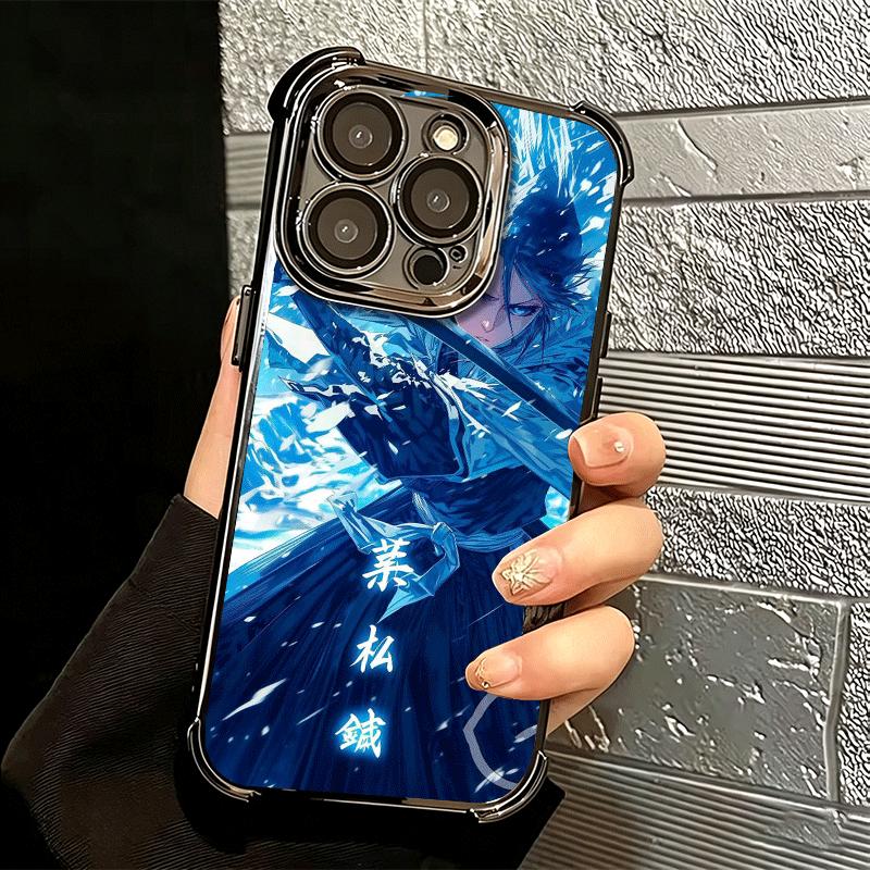 Bleach Kuchiki Rukia Plating Phone Case For Iphone 16 17 Pro Max Air 16E 14 15 Plus 12 13 Mini Anti-Fall Airabag Cover