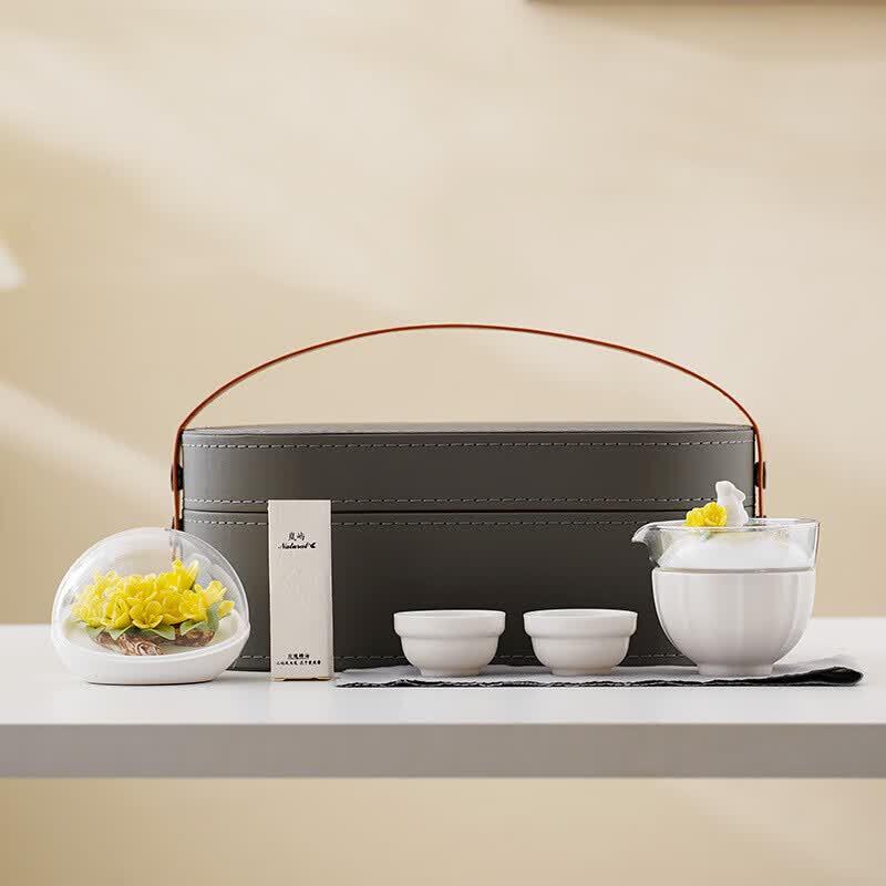 Handcrafted Ceramic Tea Set with Osmanthus Diffuser