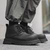 Black Martin boots men's 2024 new British style thick-soled heightening tooling boots 22722-J