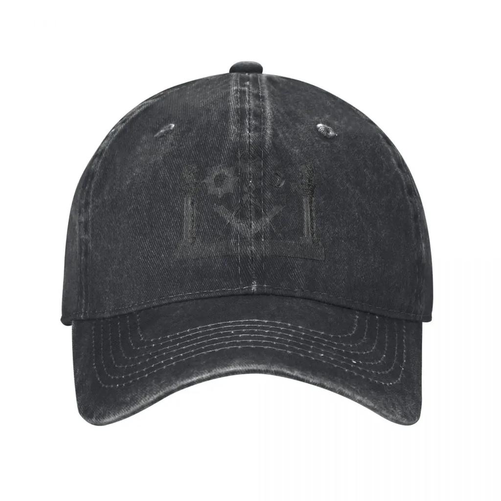 Classic Symbols Of Masonry Freemasonry Baseball Caps for Men Women Distressed Washed Snapback Hat Gold Square Compass Caps Hat